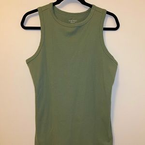 Nine West - NWOT High Neck Ribbed Tank (Sage/Green - XL)